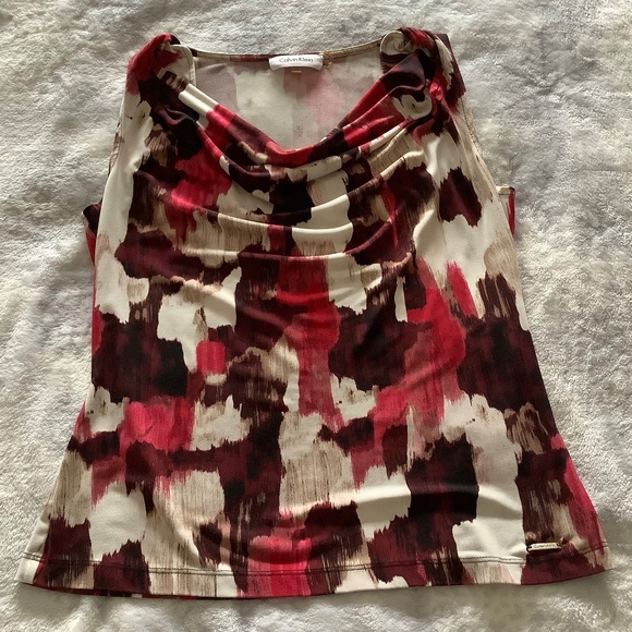 CALVIN KLEIN Sleeveless Cowl Neck Top - Picture 1 of 6